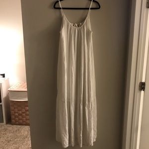 fun white and gold maxi dress